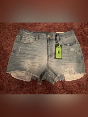 SO Light Blue Distressed Denim Cutoff Shorts